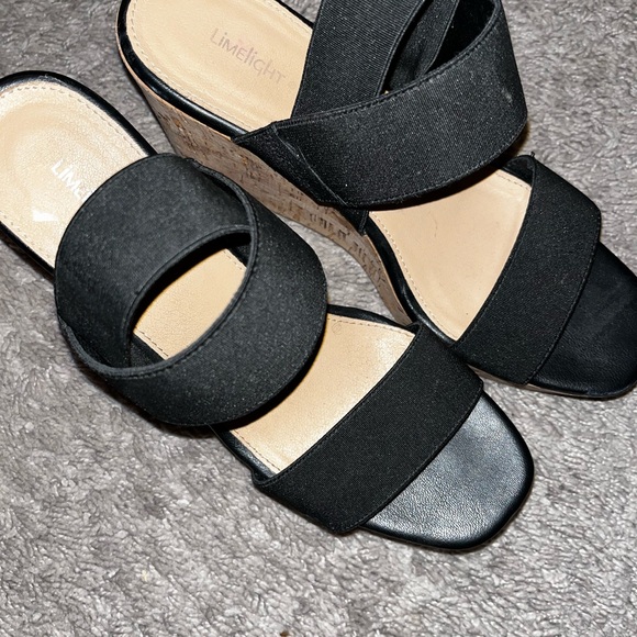 Limelight Black and Tan Wedge Sandals - Picture 3 of 3